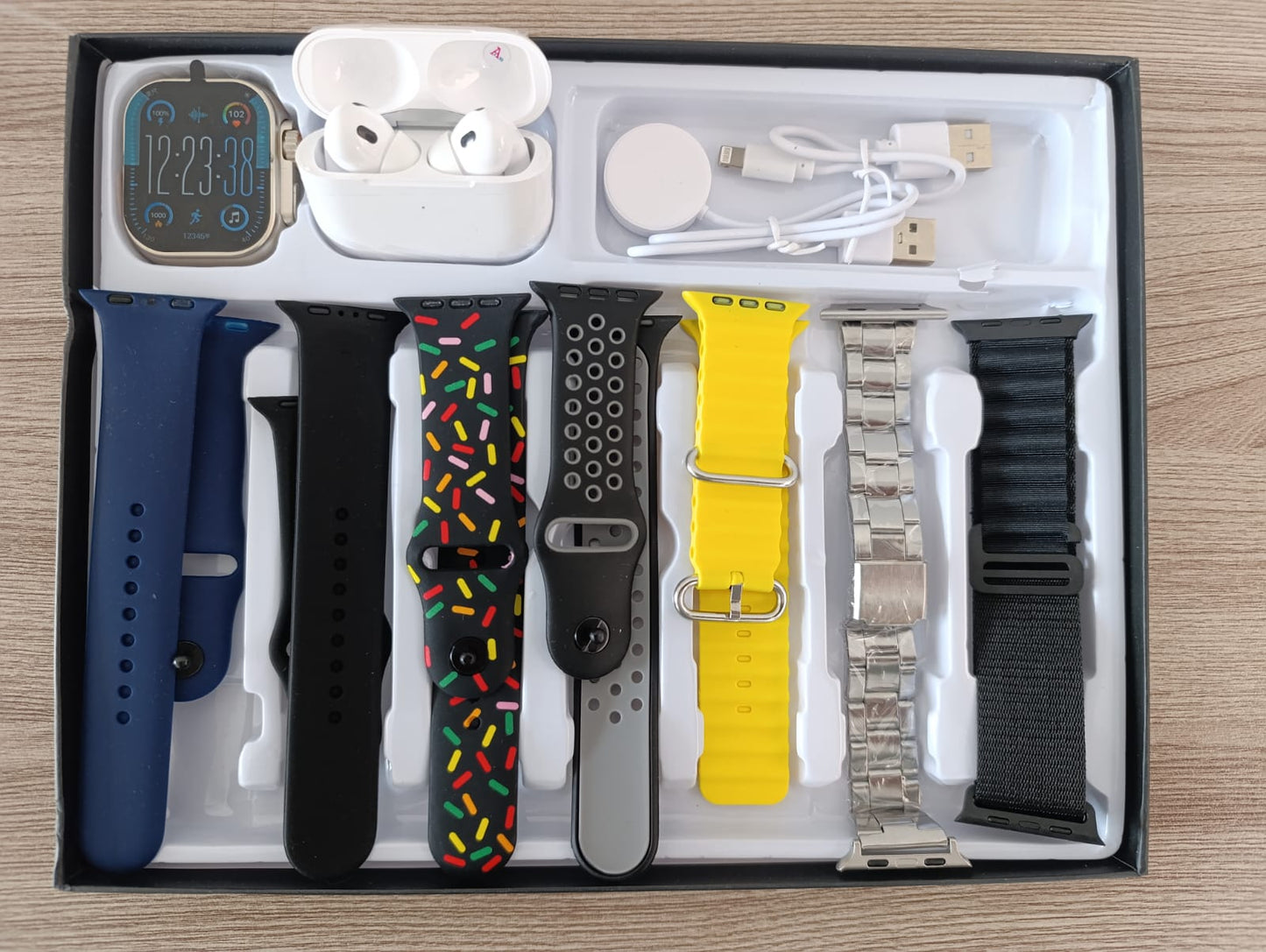 🚨S/119🚨🎉 GLUCOWATCH~ RELOJ INTELIGENTE S10 ULTRA 3 + AIRPODS PRO 2DA GENERACIÓN Y 7 CORREAS EXTRA 9 EN 1 🎉🔝FULL AMOLED 2026⌚🔋 𝗖𝗔𝗥𝗚𝗔 𝗜𝗡𝗔𝗟𝗔𝗠𝗕𝗥𝗜𝗖𝗔