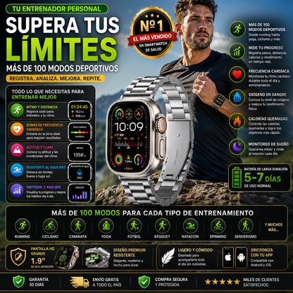 🚨S/119🚨🎉          GLUCOWATCH~ RELOJ INTELIGENTE S10 ULTRA 3 + AIRPODS PRO 2DA GENERACIÓN Y 7 CORREAS EXTRA 9 EN 1 🎉🔝FULL AMOLED 2026⌚🔋 𝗖𝗔𝗥𝗚𝗔 𝗜𝗡𝗔𝗟𝗔𝗠𝗕𝗥𝗜𝗖𝗔