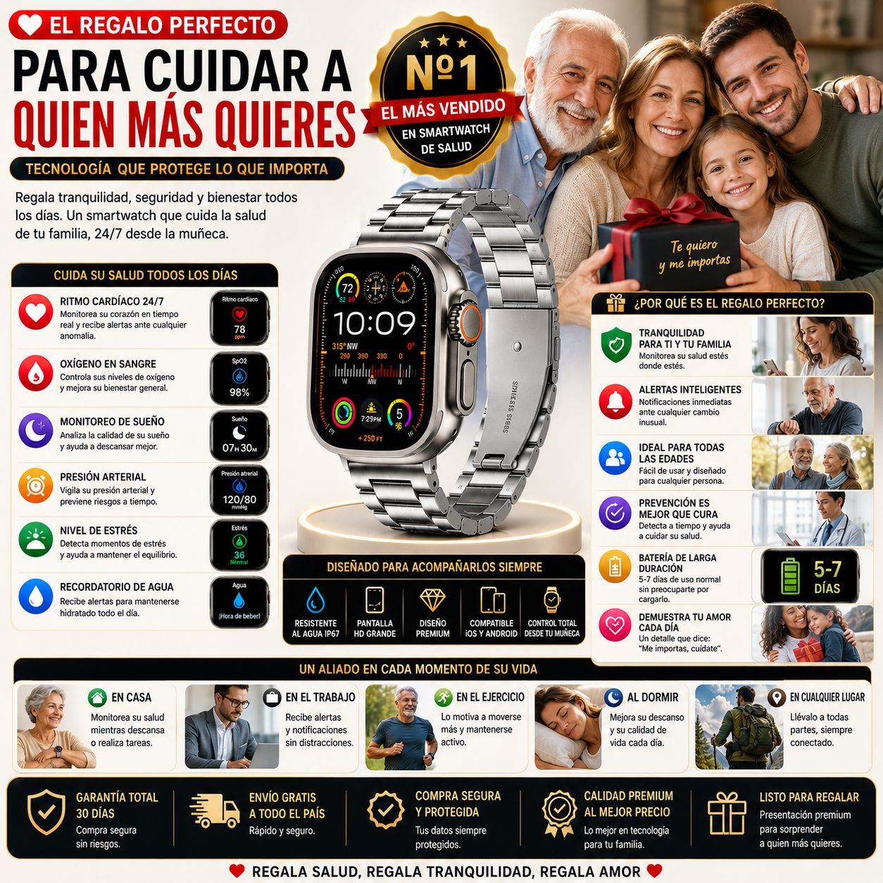 🚨S/119🚨🎉          GLUCOWATCH~ RELOJ INTELIGENTE S10 ULTRA 3 + AIRPODS PRO 2DA GENERACIÓN Y 7 CORREAS EXTRA 9 EN 1 🎉🔝FULL AMOLED 2026⌚🔋 𝗖𝗔𝗥𝗚𝗔 𝗜𝗡𝗔𝗟𝗔𝗠𝗕𝗥𝗜𝗖𝗔
