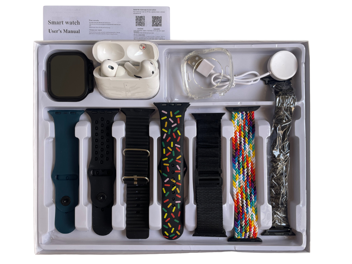 🚨GLUCOWATCH~ RELOJ INTELIGENTE S10 ULTRA 3 + AIRPODS PRO 3RA GENERACIÓN Y 7 CORREAS EXTRA TODO EN 1 🎉🔝FULL AMOLED 2026⌚🔋 𝗖𝗔𝗥𝗚𝗔 𝗜𝗡𝗔𝗟𝗔𝗠𝗕𝗥𝗜𝗖𝗔