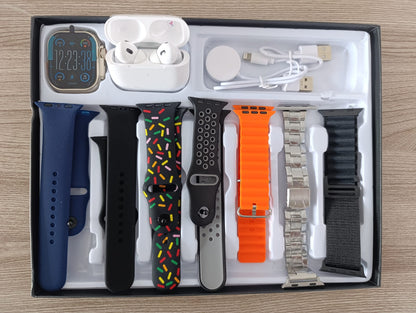 🚨S/119🚨🎉          GLUCOWATCH~ RELOJ INTELIGENTE S10 ULTRA 3 + AIRPODS PRO 2DA GENERACIÓN Y 7 CORREAS EXTRA 9 EN 1 🎉🔝FULL AMOLED 2026⌚🔋 𝗖𝗔𝗥𝗚𝗔 𝗜𝗡𝗔𝗟𝗔𝗠𝗕𝗥𝗜𝗖𝗔