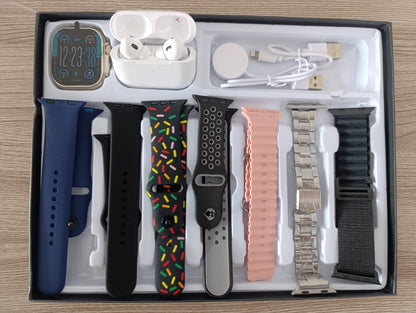 🚨S/119🚨🎉          GLUCOWATCH~ RELOJ INTELIGENTE S10 ULTRA 3 + AIRPODS PRO 2DA GENERACIÓN Y 7 CORREAS EXTRA 9 EN 1 🎉🔝FULL AMOLED 2026⌚🔋 𝗖𝗔𝗥𝗚𝗔 𝗜𝗡𝗔𝗟𝗔𝗠𝗕𝗥𝗜𝗖𝗔