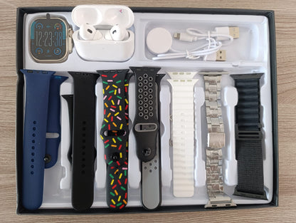 🚨S/119🚨🎉          GLUCOWATCH~ RELOJ INTELIGENTE S10 ULTRA 3 + AIRPODS PRO 2DA GENERACIÓN Y 7 CORREAS EXTRA 9 EN 1 🎉🔝FULL AMOLED 2026⌚🔋 𝗖𝗔𝗥𝗚𝗔 𝗜𝗡𝗔𝗟𝗔𝗠𝗕𝗥𝗜𝗖𝗔