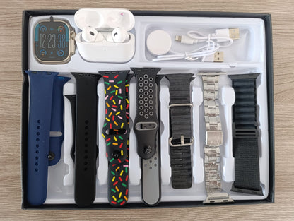 🚨S/119🚨🎉          GLUCOWATCH~ RELOJ INTELIGENTE S10 ULTRA 3 + AIRPODS PRO 2DA GENERACIÓN Y 7 CORREAS EXTRA 9 EN 1 🎉🔝FULL AMOLED 2026⌚🔋 𝗖𝗔𝗥𝗚𝗔 𝗜𝗡𝗔𝗟𝗔𝗠𝗕𝗥𝗜𝗖𝗔